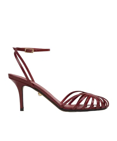Alevì Round-toe High-heeled Sandals In Animal Print