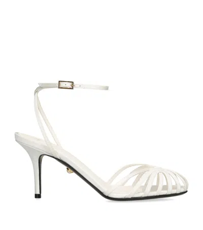 Alevì Satin Blake Heeled Sandals 75 In White