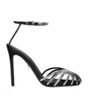 Alevì Penelope 110 Sandals In Black Fabric