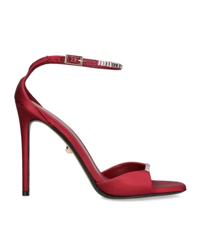 Alevì Satin Ninel Xtal Heeled Sandals 110 In Multi