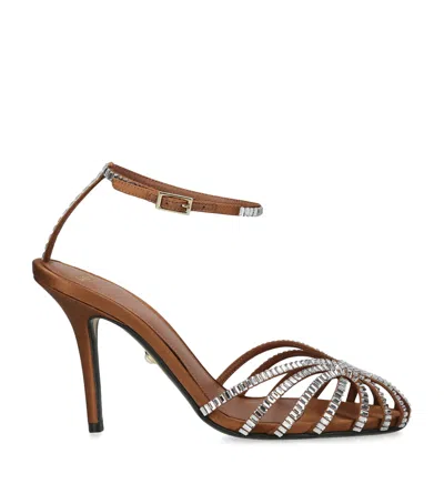 Alevì Satin Penelope Xtal Heeled Sandals 95 In Multi