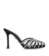 Alevì Satin Soraya Heeled Mules 95 In Multi