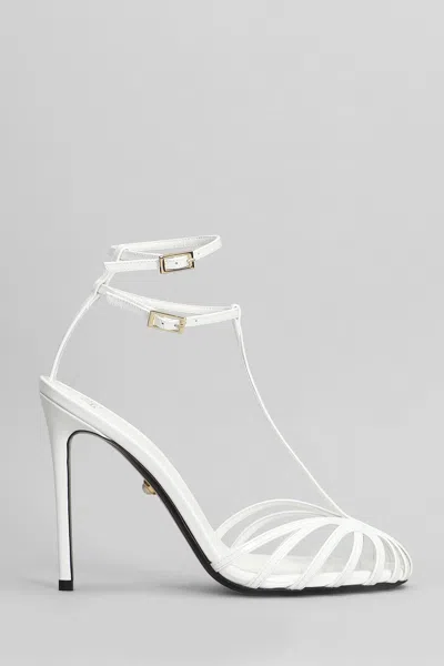 ALEVÌ STELLA 110 SANDALS IN WHITE PATENT LEATHER