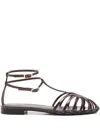 Alevì Strappy Buckled Sandals In Burgundy