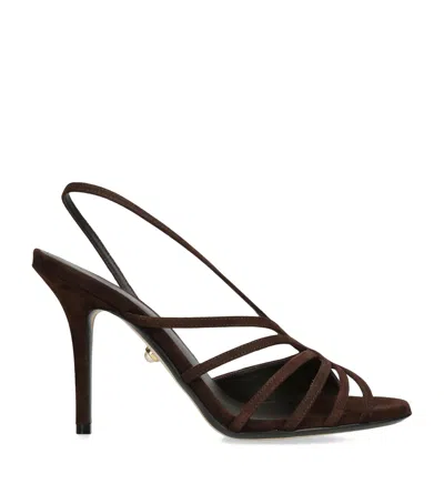 Alevì Suede Star Heeled Sandals 95 In Brown