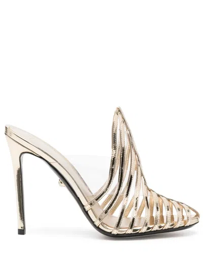 Alevì Thin Strappy Design Mules In Gold