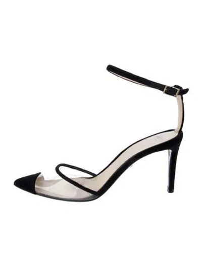 Pre-owned Alevì Velvet D'orsay Pumps In Black