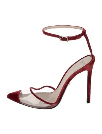 Pre-owned Alevì Velvet Pumps In Red