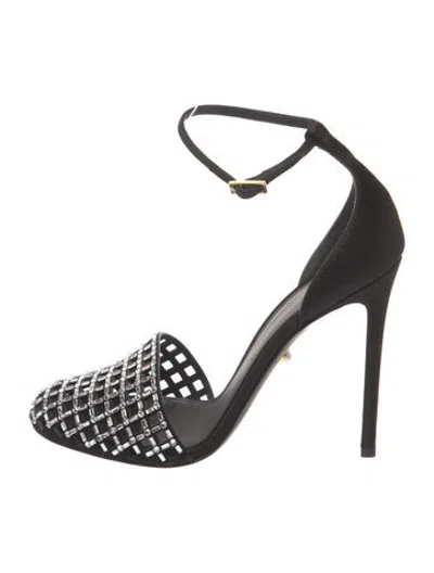 Pre-owned Alevì Velvet Slingback Pumps In Black