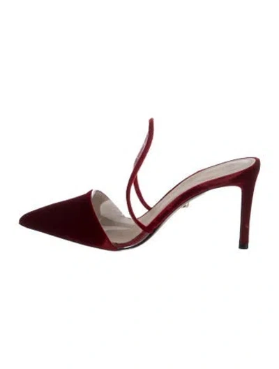 Pre-owned Alevì Velvet Slingback Pumps In Red