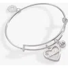 Alex And Ani Abuela Mother Of Pearl Heart Bangle Bracelet Duo In Metallic