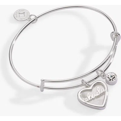 Alex And Ani Abuela Mother Of Pearl Heart Bangle Bracelet Duo In Metallic