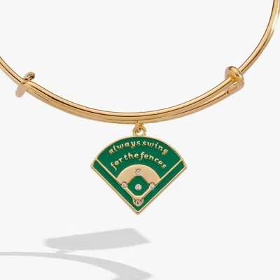Alex And Ani "always Swing For The Fences" Charm Bangle In Gold