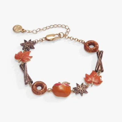 Alex And Ani Apple Cider & Spices In-line Bracelet In Gold