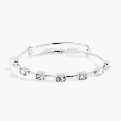 Alex And Ani April Birthstone Emerald Cut Bangle In Metallic