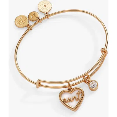 Alex And Ani Aunt Mother Of Pearl Bangle In Gold