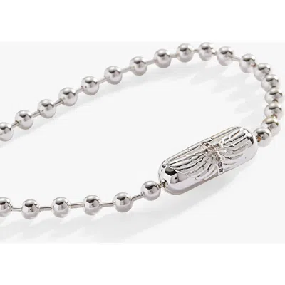 Alex And Ani Ball Chain Barrel Closure Bracelet With  Wings In Silver