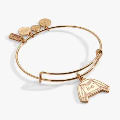 Alex And Ani Barbie Western Jacket Charm Bangle Bracelet In Gold