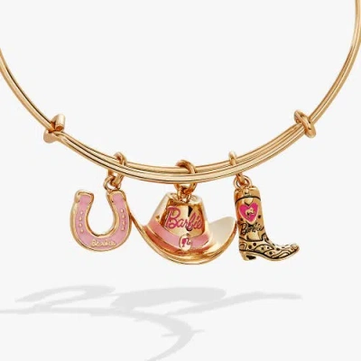 Alex And Ani Barbie Western Trio Charm Bangle Bracelet In Gold