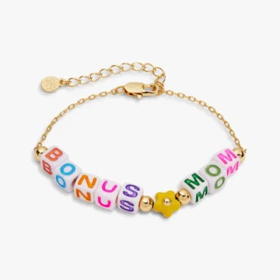 Alex And Ani 'bonus Mom' Alphabet Bead Linear Bracelet In Gold