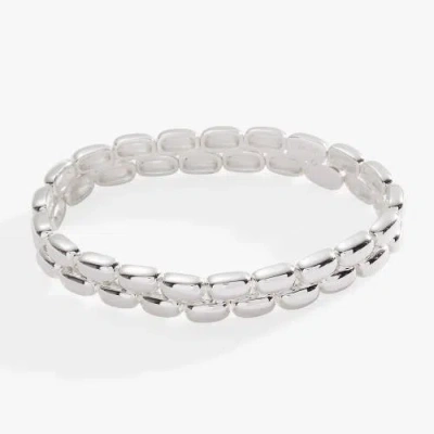 Alex And Ani Brick Stretch Bracelet In Metallic