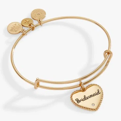 Alex And Ani Bridesmaid Heart Bangle In Gold