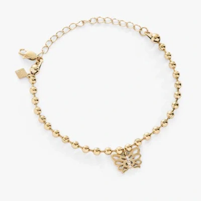 Alex And Ani Butterfly Ball Chain Bracelet In Gold