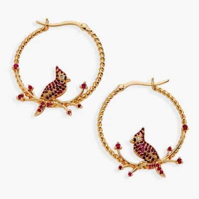 Alex And Ani Cardinal Reversible Hoop Earrings In Gold