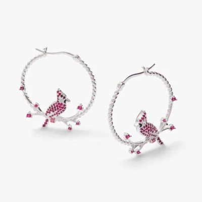 Alex And Ani Cardinal Reversible Hoop Earrings In Silver