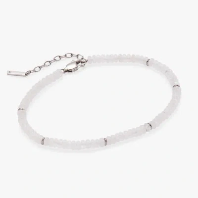 Alex And Ani Clear Quartz Semi-precious Beaded Anklet