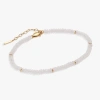 Alex And Ani Clear Quartz Semi-precious Beaded Anklet