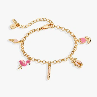 Alex And Ani Crayola X  Fan Favorites Tickle Me Pink Charm Bracelet In Gold