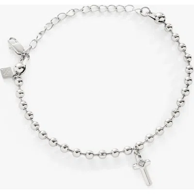 Alex And Ani Cross Ball Chain Bracelet In Silver