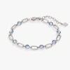 Alex And Ani Crystal And Paperclip  Chain Bracelet In Silver