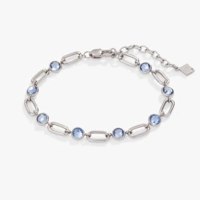 Alex And Ani Crystal And Paperclip  Chain Bracelet In Silver