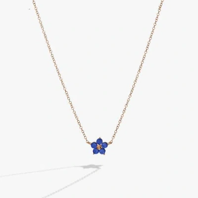 Alex And Ani Crystal Forget-me-not Flower Necklace In Gold
