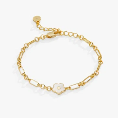 Alex And Ani Daisy Charm Chain Bracelet In Gold