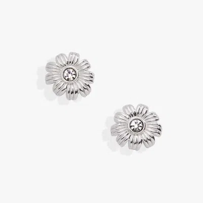 Alex And Ani Daisy Stud Earrings In Silver
