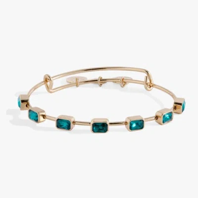 Alex And Ani December Birthstone Emerald Cut Bangle In Silver