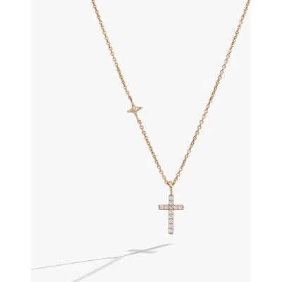 Alex And Ani Delicate Pave Cross Pendant Necklace In Gold
