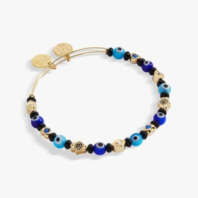 Alex And Ani Evil Eye Beaded Bangle Bracelet In Gold