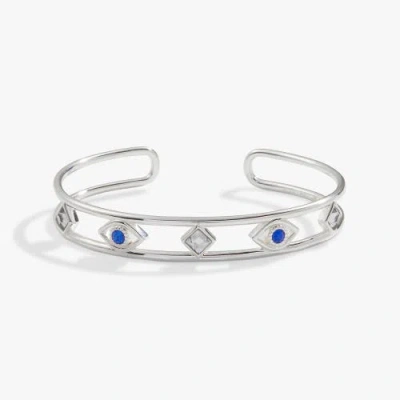 Alex And Ani Evil Eye Crystal Cuff Bracelet In Metallic