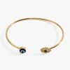Alex And Ani Evil Eye Flex Cuff In Gold