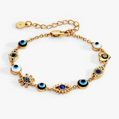Alex And Ani Evil Eye Linear Bracelet In Gold