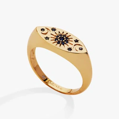 Alex And Ani Evil Eye Signet Ring In Gold