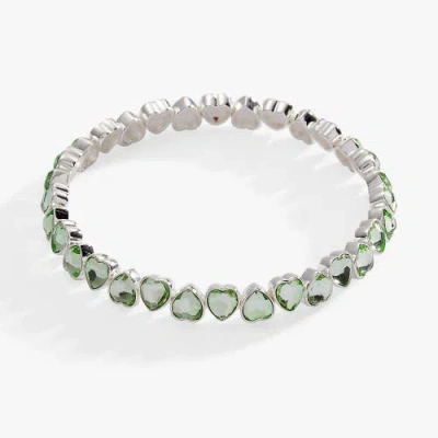 Alex And Ani Faceted Heart Stretch Bracelet In Metallic