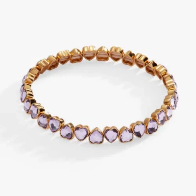 Alex And Ani Faceted Heart Stretch Bracelet In Gold