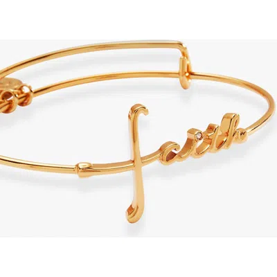 Alex And Ani Faith In-line Bracelet In Gold