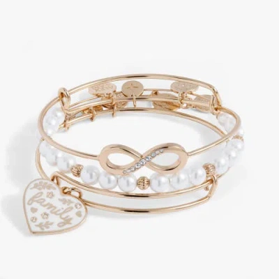 Alex And Ani Family Bangle Set Of 3 In Gold