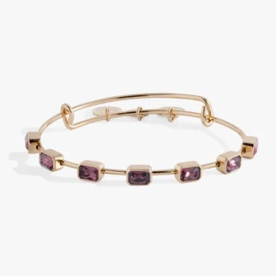 Alex And Ani February Birthstone Emerald Cut Bangle In Multi